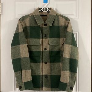 Uniqlo Over Shirt Jacket - Size XXS/S/M - Green Olive Beige Plaid